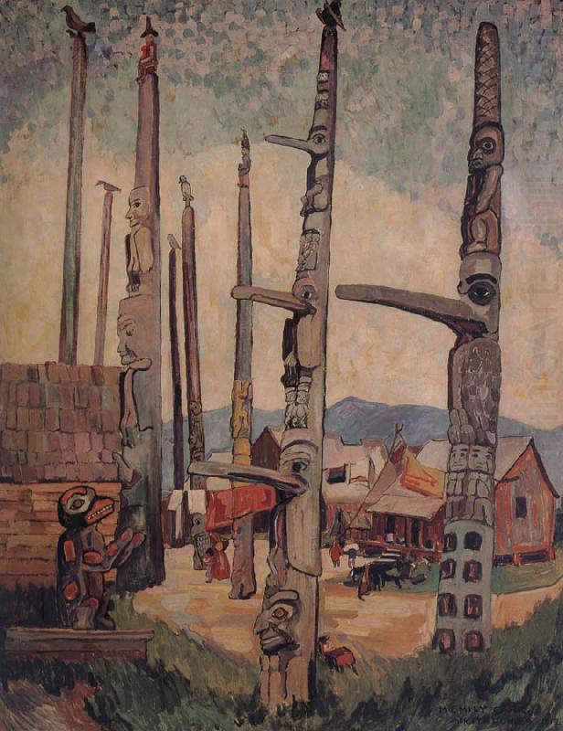 Emily Carr Totem Poles,Kitsukla china oil painting image